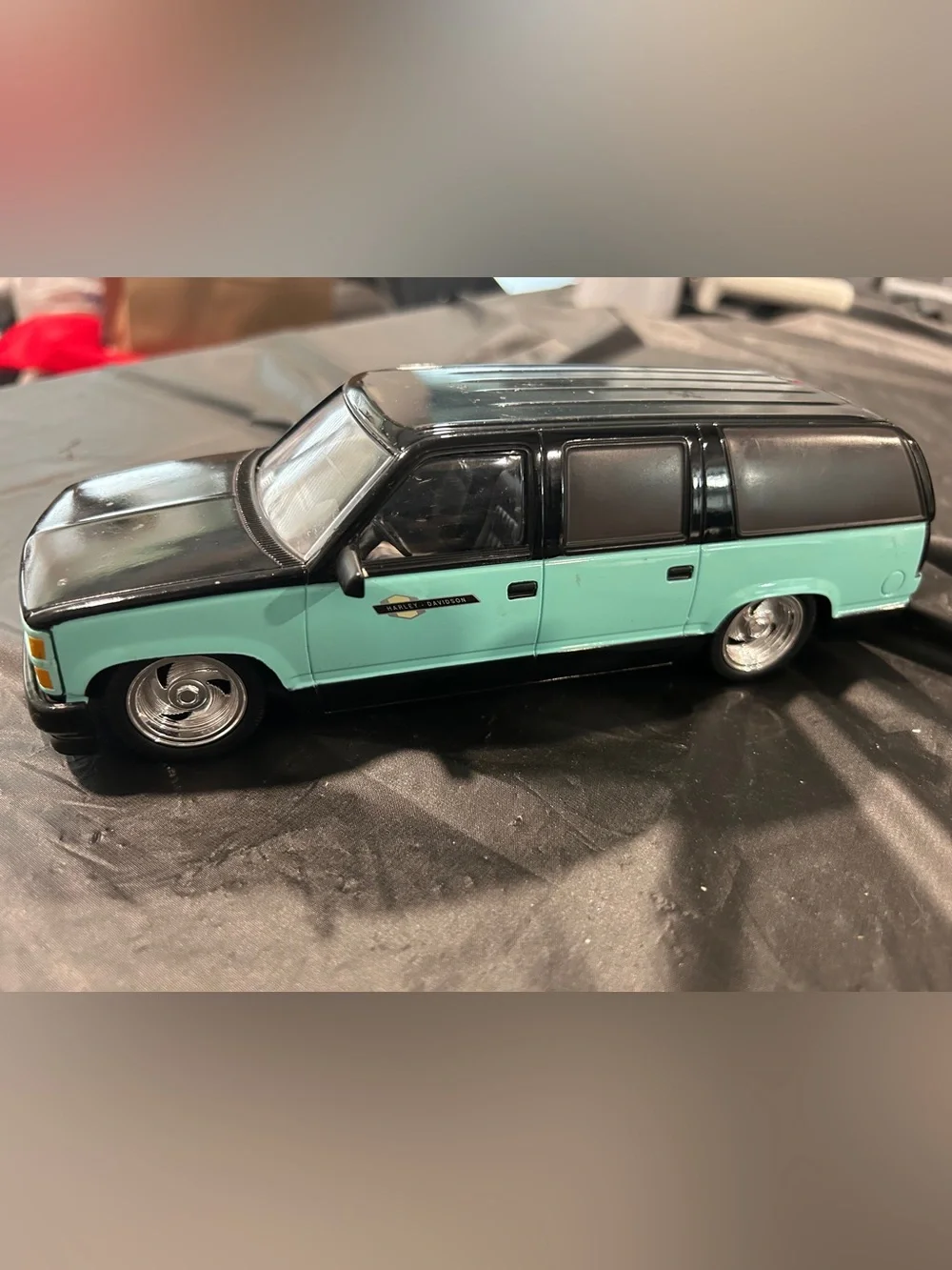Harley-Davidson Black and Teal Kids Toy SUV Die-Cast
